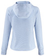 Spelman College Jaguars Cutter & Buck Adapt Recycled Soft Knit Stripe Womens Hooded Pullover Atlas Heather/White Mannequin Back