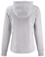 SMU Mustangs Cutter & Buck Adapt Recycled Soft Knit Stripe Womens Hooded Pullover Polished Heather/White Mannequin Back
