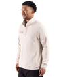 New York Yankees Cutter & Buck Woodland Recycled Fleece Mens Snap Pullover Wheat Side