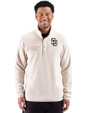 San Diego Padres Cutter & Buck Woodland Recycled Fleece Mens Snap Pullover Wheat Front