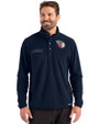 Cleveland Guardians Cutter & Buck Woodland Recycled Fleece Mens Snap Pullover Navy Blue Front