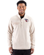Cleveland Guardians Cutter & Buck Woodland Recycled Fleece Mens Snap Pullover Wheat Front