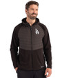 Los Angeles Dodgers Cutter & Buck Woodland Epic Versatility Recycled Insulated Fleece Mens Full Zip Jacket Black Front