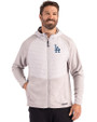 Los Angeles Dodgers Cutter & Buck Woodland Epic Versatility Recycled Insulated Fleece Mens Full Zip Jacket Solitaire Front