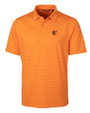 Baltimore Orioles Cutter & Buck Forge Pencil Stripe Stretch Mens Polo Orange Burst Mannequin