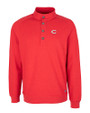Cincinnati Reds Cutter & Buck Saturday Cotton Blend Mens Mock Pullover Sweatshirt Red Heather Mannequin