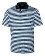 Atlanta Braves Cutter & Buck Mens Forge Polo Multi Stripe Atlas Light Blue Mannequin