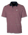 Atlanta Braves Cutter & Buck Mens Forge Polo Multi Stripe Cardinal Red Mannequin