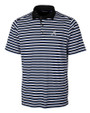 Atlanta Braves Cutter & Buck Mens Forge Polo Multi Stripe Tour Blue Mannequin
