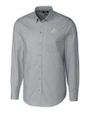 Atlanta Braves Cutter & Buck Stretch Oxford Mens Long Sleeve Dress Shirt Charcoal Mannequin