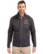 Chicago Cubs Cutter & Buck Mainsail Sweater-Knit Mens Full Zip Jacket Charcoal Heather Front