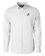 Atlanta Braves Cutter & Buck Versatech Tattersall Stretch Mens Long Sleeve Dress Shirt Charcoal Mannequin
