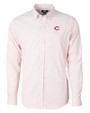 Cincinnati Reds Cutter & Buck Versatech Tattersall Stretch Mens Long Sleeve Dress Shirt Red Mannequin