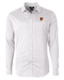 Baltimore Orioles Cutter & Buck Versatech Geo Dobby Stretch Mens Long Sleeve Dress Shirt White/Black Mannequin
