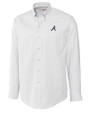 Atlanta Braves Cutter & Buck Epic Easy Care Nailshead Mens Long Sleeve Dress Shirt White Mannequin