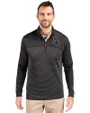 Chicago White Sox Cutter & Buck Traverse Stretch Eco Stripe Quarter Zip Mens Big and Tall Pullover Black Front