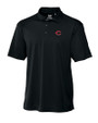 Cincinnati Reds Cutter & Buck CB Drytec Genre Textured Solid Mens Big and Tall Polo Black Mannequin
