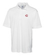 Cincinnati Reds Cutter & Buck CB Drytec Genre Textured Solid Mens Big and Tall Polo White Mannequin