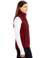 Los Angeles Angels Cutter & Buck Mainsail Sweater Knit Womens Asymmetrical Vest Cardinal Red Heather Side