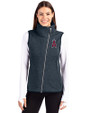 Los Angeles Angels Cutter & Buck Mainsail Sweater Knit Womens Asymmetrical Vest Liberty Navy Heather Front