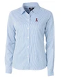 Los Angeles Angels Cutter & Buck Versatech Pinstripe Stretch Womens Long Sleeve Dress Shirt Indigo Mannequin