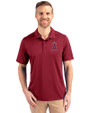 Los Angeles Angels Cutter & Buck Prospect Eco Textured Stretch Recycled Mens Short Sleeve Polo Chutney Front