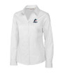 Miami Marlins Cutter & Buck Epic Easy Care Fine Twill Womens Long Sleeve Dress Shirt White Mannequin