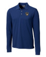 Milwaukee Brewers Cutter & Buck Advantage Eco Tri-Blend Pique Mens Long Sleeve Polo Indigo Mannequin