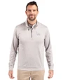 Los Angeles Dodgers Cutter & Buck Stealth Heathered Quarter Zip Mens Pullover Polished Medium Gray Front