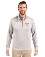 Houston Astros Cutter & Buck Stealth Heathered Quarter Zip Mens Pullover Polished Medium Gray Front