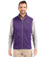 Colorado Rockies Cutter & Buck Mainsail Sweater-Knit Mens Full Zip Vest College Purple Heather Front