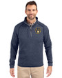 Milwaukee Brewers Cutter & Buck Mainsail Sweater-Knit Mens Half Zip Pullover Jacket Liberty Navy Heather Front