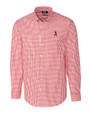 Los Angeles Angels Cutter & Buck Easy Care Stretch Gingham Mens Long Sleeve Dress Shirt Cardinal Red Mannequin