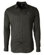 Miami Marlins Cutter & Buck Versatech Geo Dobby Stretch Mens Long Sleeve Dress Shirt Black Mannequin