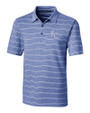 Kansas City Royals Cutter & Buck Forge Epic Confidence Recycled Heathered Stripe Stretch Mens Polo Tour Blue Mannequin