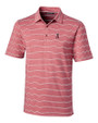 Los Angeles Angels Cutter & Buck Forge Epic Confidence Recycled Heathered Stripe Stretch Mens Polo Cardinal Red Mannequin