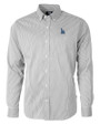 Los Angeles Dodgers Cutter & Buck Versatech Pinstripe Stretch Mens Long Sleeve Dress Shirt Black Mannequin