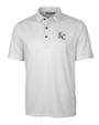 Kansas City Royals Cutter & Buck Pike Double Dot Print Stretch Mens Polo Charcoal Mannequin
