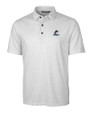 Miami Marlins Cutter & Buck Pike Double Dot Print Stretch Mens Polo Charcoal Mannequin