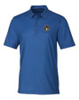 Milwaukee Brewers Cutter & Buck Pike Double Dot Print Stretch Mens Polo Indigo Mannequin