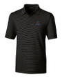Miami Marlins Cutter & Buck Forge Pencil Stripe Stretch Mens Polo Black Mannequin