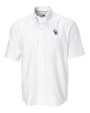Colorado Rockies Cutter & Buck Epic Easy Care Nailshead Mens Short Sleeve Dress Shirt White Mannequin
