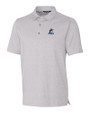 Miami Marlins Cutter & Buck Forge Heathered Stretch Mens Polo Polished Heather Mannequin