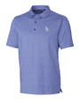 Los Angeles Dodgers Cutter & Buck Forge Heathered Stretch Mens Polo Tour Blue Heather Mannequin