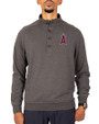 Los Angeles Angels Cutter & Buck Saturday Cotton Blend Mens Mock Pullover Sweatshirt Charcoal Heather Front