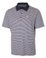 New York Yankees Cutter & Buck Forge Tonal Stripe Stretch Mens Big and Tall Polo Liberty Navy Mannequin