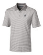 New York Yankees Cutter & Buck Forge Tonal Stripe Stretch Mens Big and Tall Polo Polished Medium Gray Mannequin