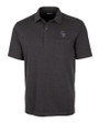 Colorado Rockies Cutter & Buck Advantage Tri-Blend Jersey Mens Big and Tall Pocket Polo Black Heather Mannequin