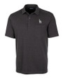 Los Angeles Dodgers Cutter & Buck Advantage Tri-Blend Jersey Mens Big and Tall Pocket Polo Black Heather Mannequin