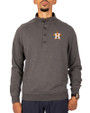 Houston Astros Cutter & Buck Saturday Cotton Blend Mens Big and Tall  Mock Pullover Sweatshirt Charcoal Heather Front